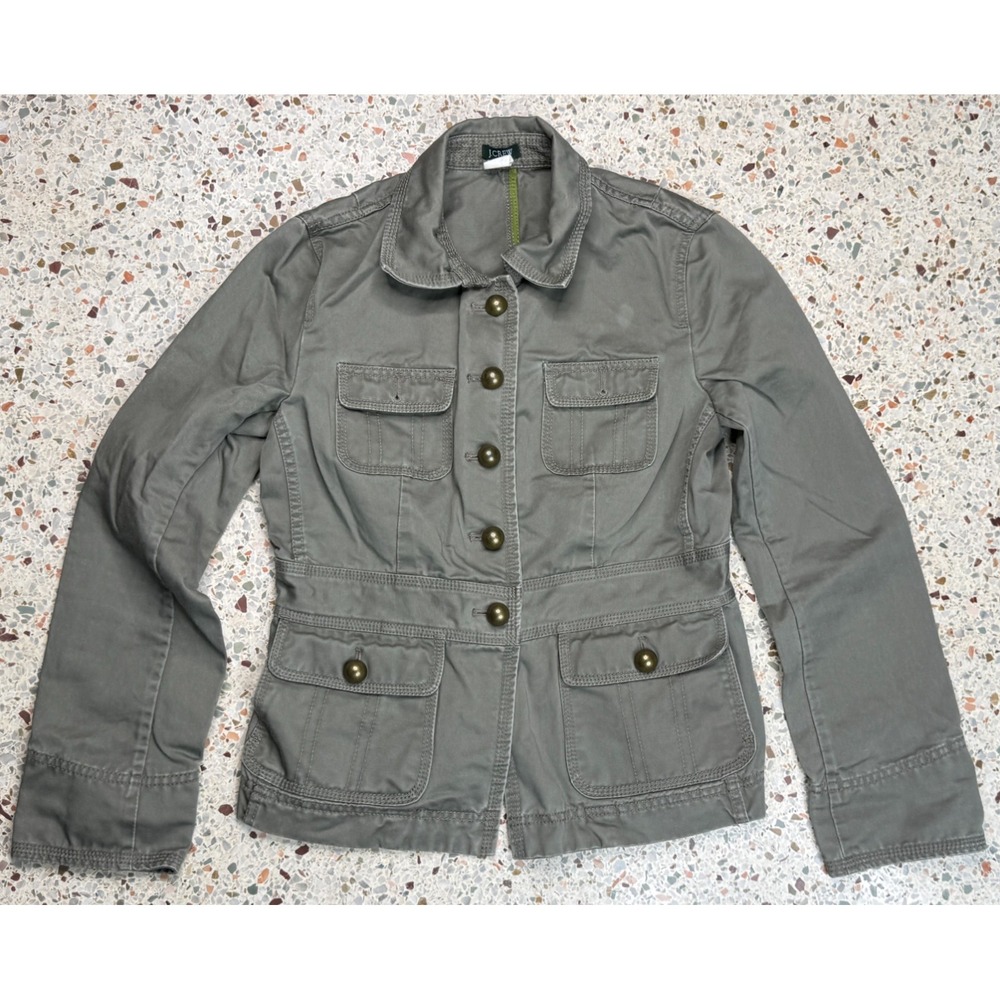 J.Crew Women's Green Button Up Utility Field Jacket Size Small